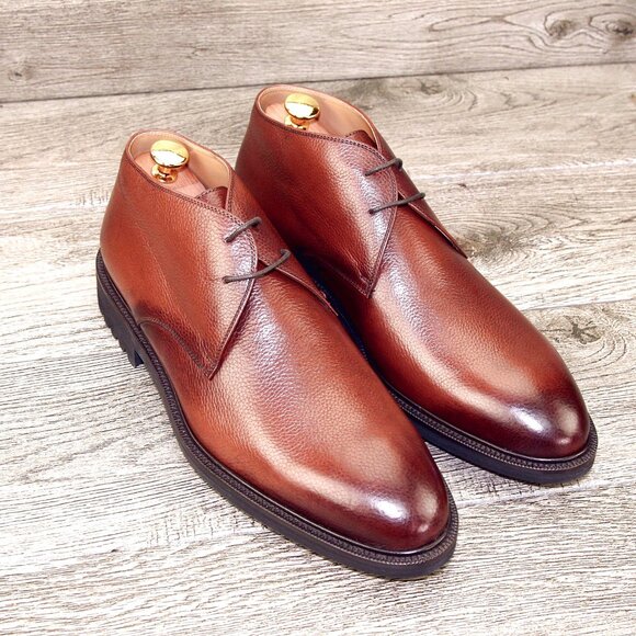 *NIB* $550 Pastori DI BIANCO Didius US 9 M Italian Chukka Whiskey *add $15 Trees main image 15
